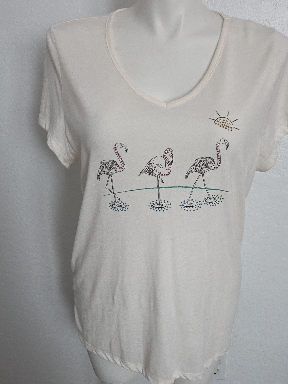 Casey Key XL Cream Tee - Graphic Label Detail